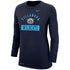 Ladies Villanova Wildcats Nike Dri-FIT Arched Long Sleeve T-Shirt in Navy - Front View