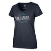 Ladies Villanova Wildcats Scoop Wave Club T-Shirt in Navy - Angled Front View