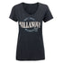 Ladies Villanova Wildcats Scoop Wave Club T-Shirt in Navy - Front View