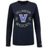 Ladies Villanova Wildcats Circle Wordmark Logo Long Sleeve T-Shirt in Navy - Front View