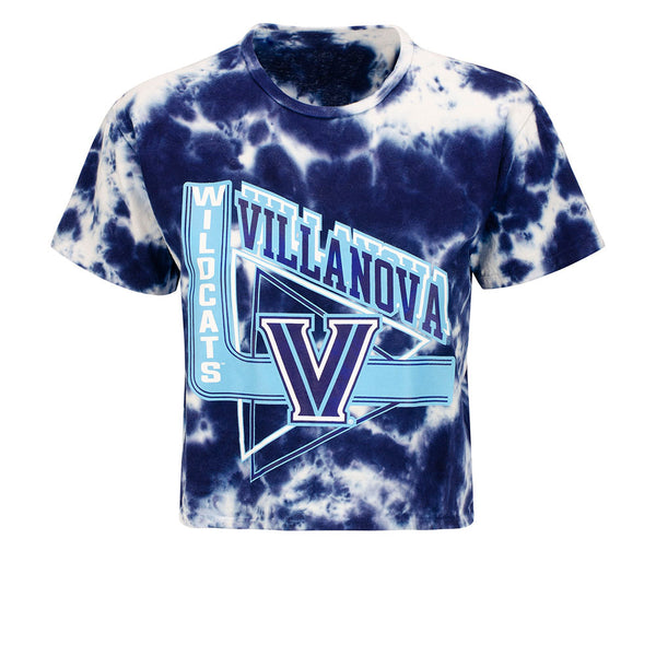 Ladies Villanova Wildcats Tie Dye T-Shirt in Navy - Front View