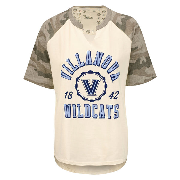 Ladies Villanova Wildcats Bishop T-Shirt in Camo - Front View