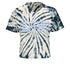 Ladies Villanova Wildcats Tie-Dye Crop T-Shirt in Navy - Front View