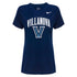 Ladies Villanova Wildcats Nike Dri-FIT Script Wildcats T-Shirt in Navy - Front View