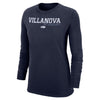 Ladies Villanova Wildcats Nike Script Wildcats Long Sleeve Navy T-Shirt