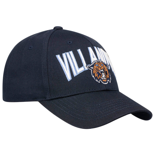 Villanova Wildcats Overarch Structured Adjustable Hat in Navy - 3/4 Left View