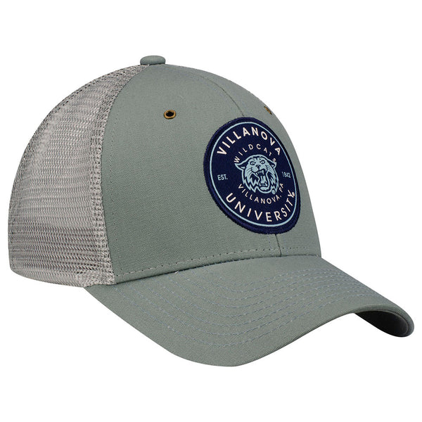 Villanova Wildcats Trailhead Mesh Back Adjustable Hat in Gray - 3/4 Left View