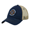 Villanova Wildcats Veritas Mesh Back Adjustable Hat in Navy and Tan - 3/4 Right View
