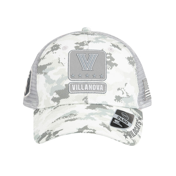 Villanova Wildcats American Hero Mesh OHT Hat in White and Grey - Front View