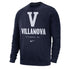 Villanova Wildcats Nike Club Vault Crew Sweatshirt in Navy - Front View