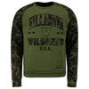 Villanova Wildcats OHT Joe Camo Crew Sweatshirt in Green - Front View