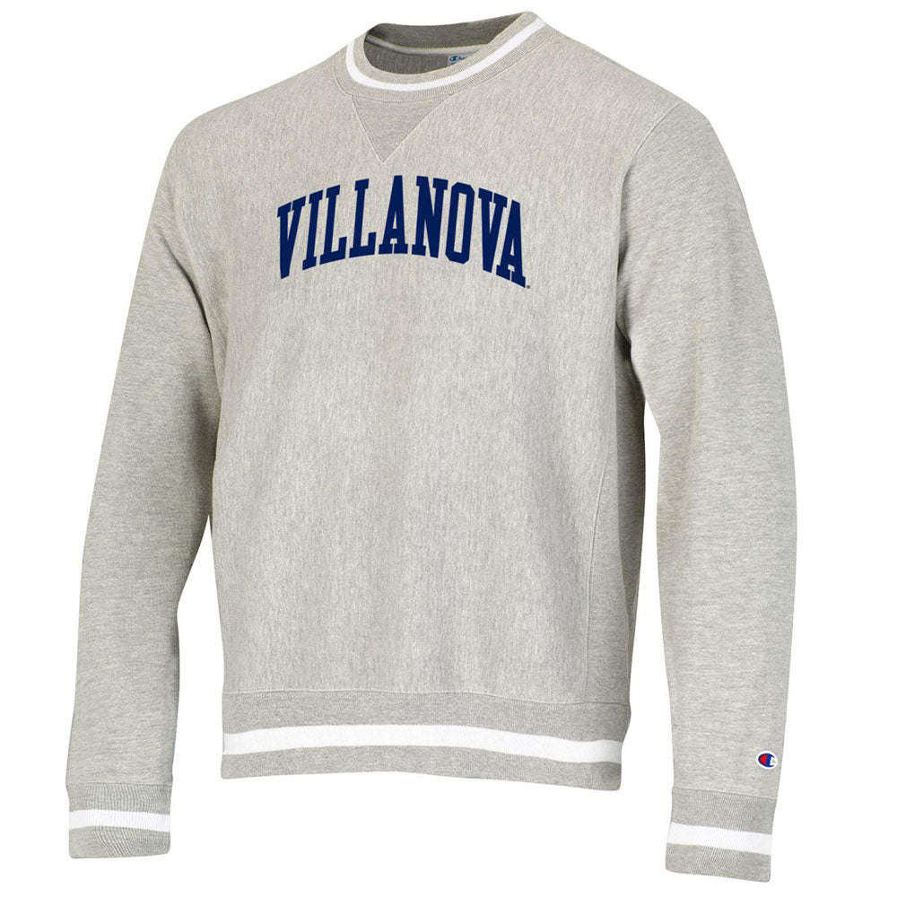 Villanova Wildcats Arched Wordmark Reverse Weave Grey Crew