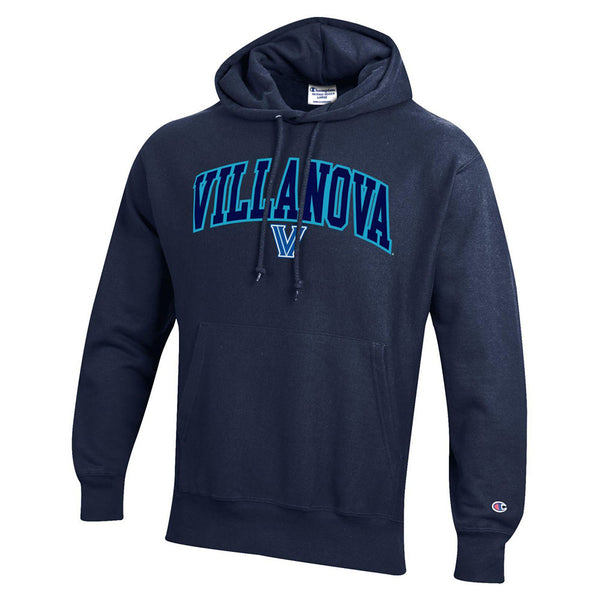 Villanova Wildcats Logo Reverse Weave Fleece Hood in Blue - Front View