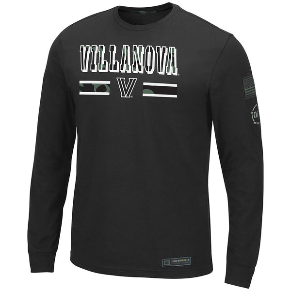 Villanova Wildcats OHT Chamber Long Sleeve T-Shirt in Black - Front View