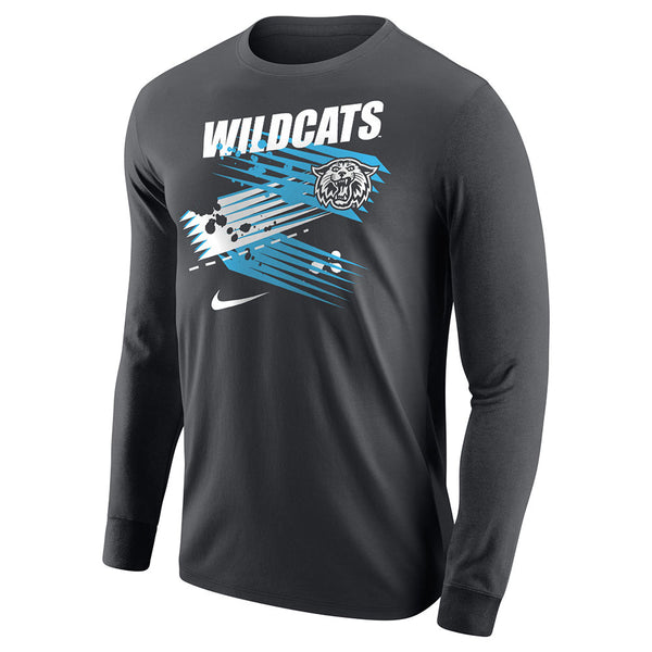 Villanova Wildcats Nike Wave Core Long Sleeve T-Shirt in Gray - Front View
