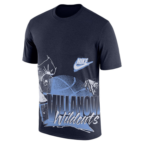 Villanova Wildcats Nike MX90 90's Hoop T-Shirt in Navy - Front View