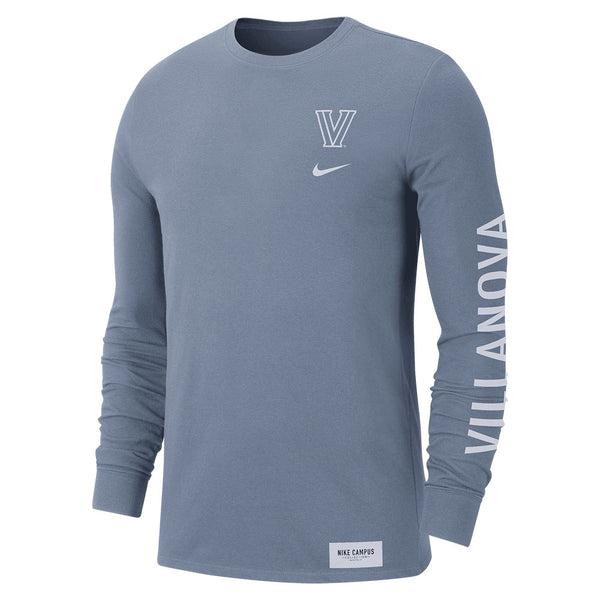 Villanova Wildcats Nike CC Wash Long Sleeve T-Shirt in Gray - Front View