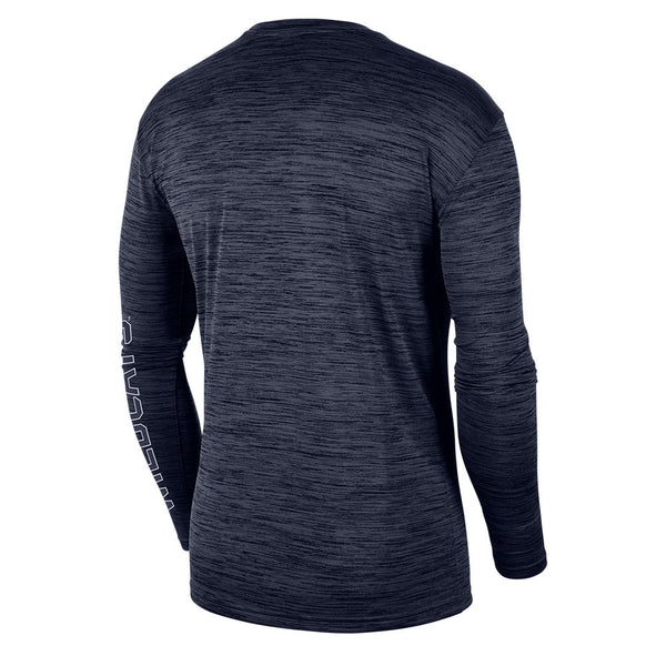 Villanova Wildcats Nike Velocity Legend Long Sleeve T-Shirt in Navy - Back View