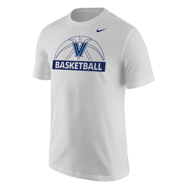 Villanova Wildcats Nike Core Team Issue Basketball T-Shirt in White - Front View