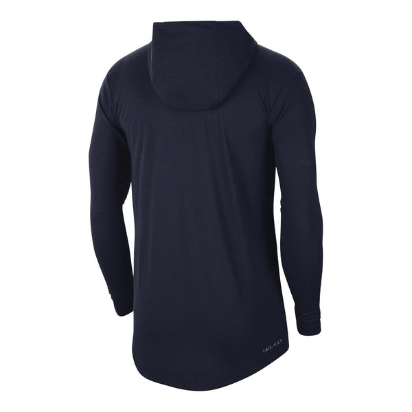 Villanova Wildcats Nike Dri-FIT Hooded Long Sleeve Navy T-Shirt - Back View