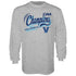 Villanova Wildcats 2021 CAA Champs Grey Long Sleeve T-Shirt - Front View