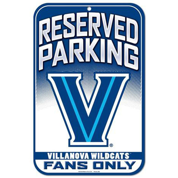 Villanova Wildcats 11 x 17 Reserved Parking Sign in White and Blue - Front View