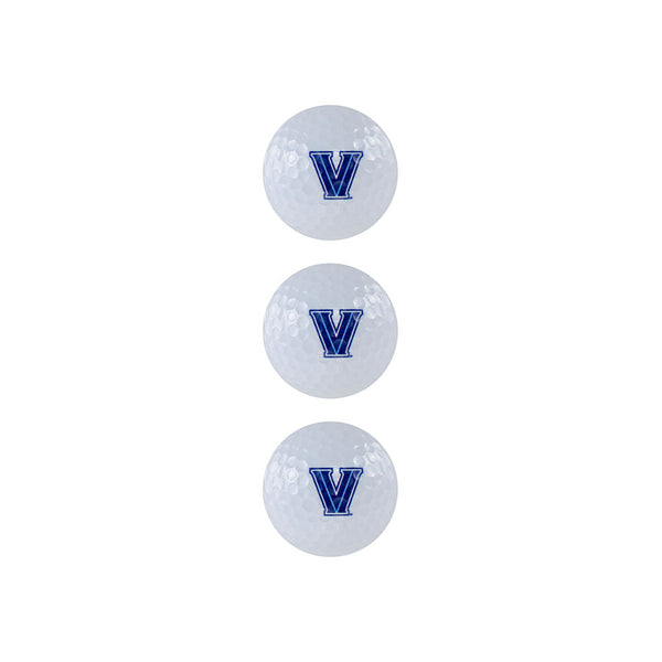 Villanova Wildcats 3-Pack Golf Balls in White and Blue - Front View