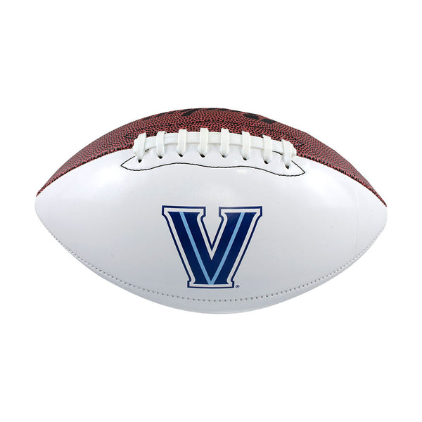 Villanova Wildcats Autograph Football in White and Brown - Front View
