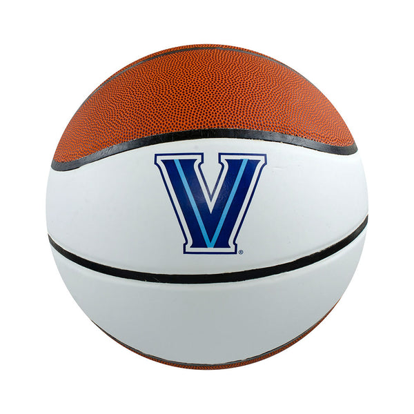 Villanova Wildcats Autograph Basketball in White and Brown - Front View