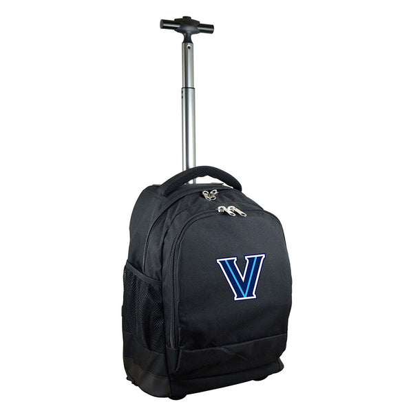 Villanova Wildcats Premium Wheeled Backpack in Black - Front View