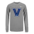 Youth Villanova Wildcats Nike Arched Mascot Long Sleeve T-Shirt in Gray - Front View